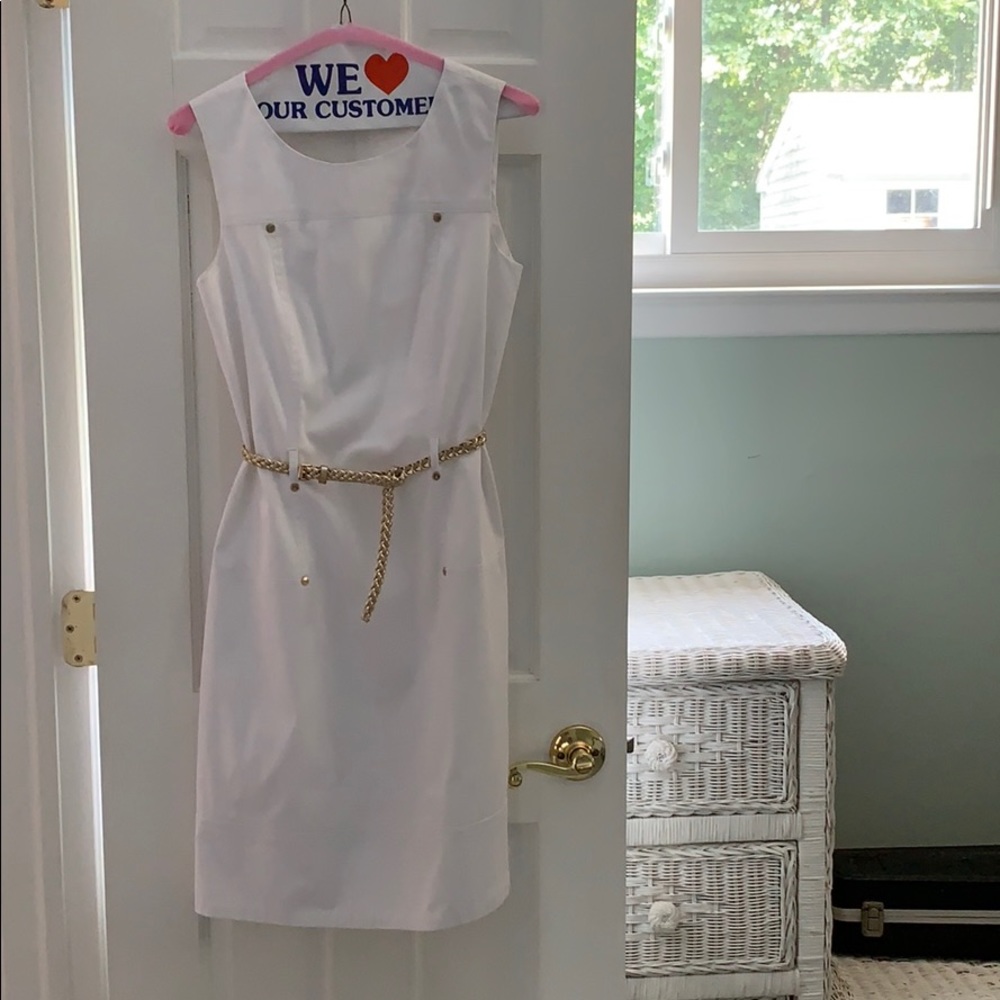 Calvin Klein white sleeveless dress